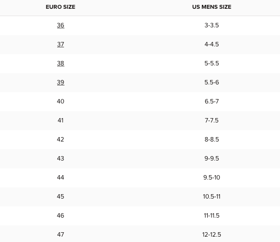 Adidas preschool size chart clearance